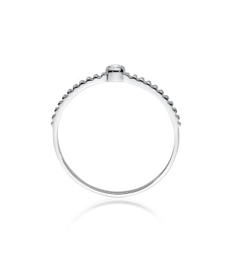 14k White Gold Ring with Diamond 0.04ct