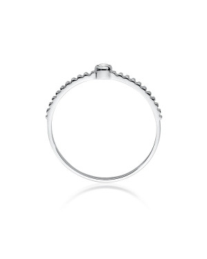 14k White Gold Ring with Diamond 0.04ct