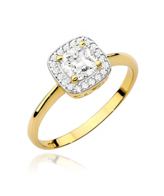 14k gold ring with white sapphire