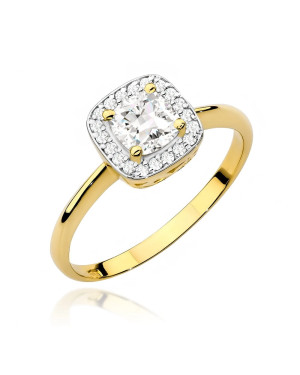 14k gold ring with white sapphire