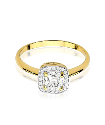 14k gold ring with white sapphire