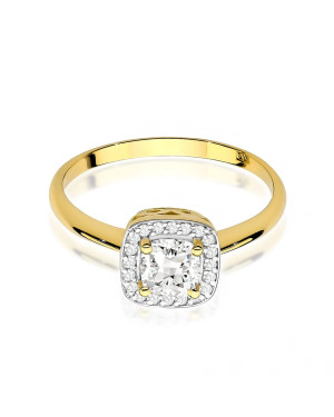14k gold ring with white sapphire