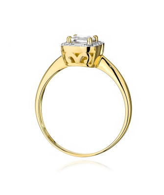 14k gold ring with white sapphire