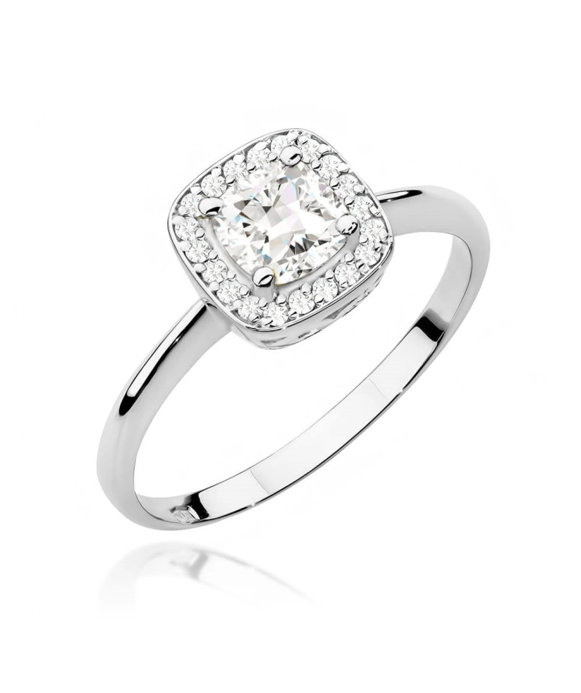 White sapphire ring white gold diamonds