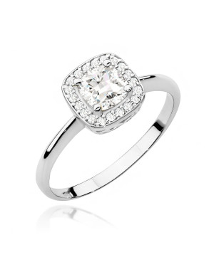 White sapphire ring white gold diamonds