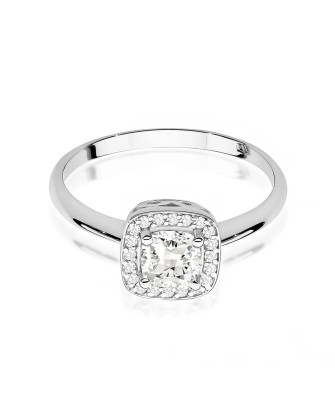White sapphire ring white gold diamonds