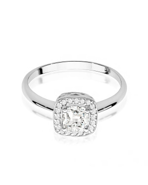 White sapphire ring white gold diamonds
