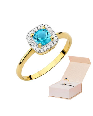 14k topaz and diamond ring