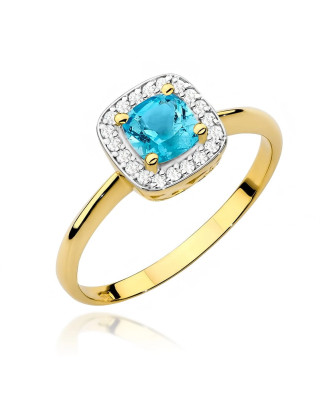 14k topaz and diamond ring