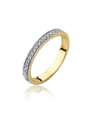 Pierścionek obrączka z diamentami 0,10ct certyfikat