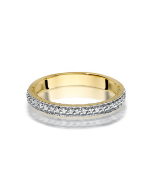 Pierścionek obrączka z diamentami 0,10ct certyfikat