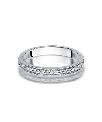 Pierścionek obrączka z diamentami 0,10ct białe złoto