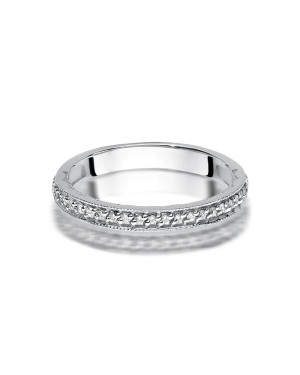 Pierścionek obrączka z diamentami 0,10ct białe złoto