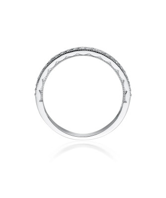 Pierścionek obrączka z diamentami 0,10ct białe złoto