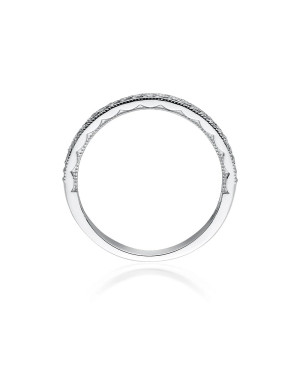 Pierścionek obrączka z diamentami 0,10ct białe złoto