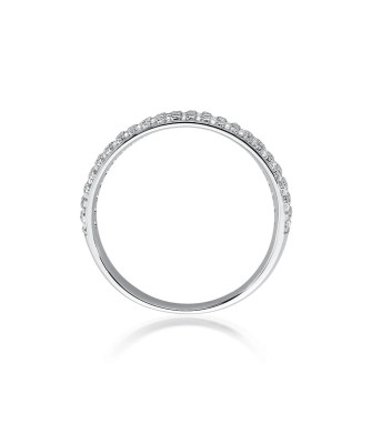 Złoty Pierścionek 14k Białe Złoto Kamienie Diamenty 0,23ct