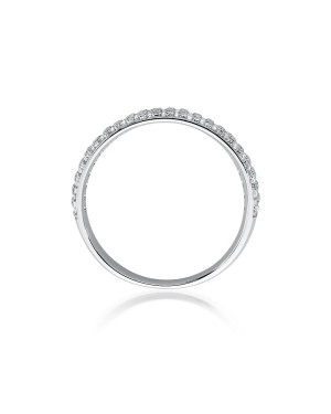 Złoty Pierścionek 14k Białe Złoto Kamienie Diamenty 0,23ct