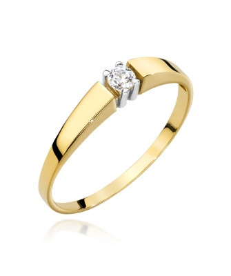 Pierścionek z brylantem złoty 0,08ct