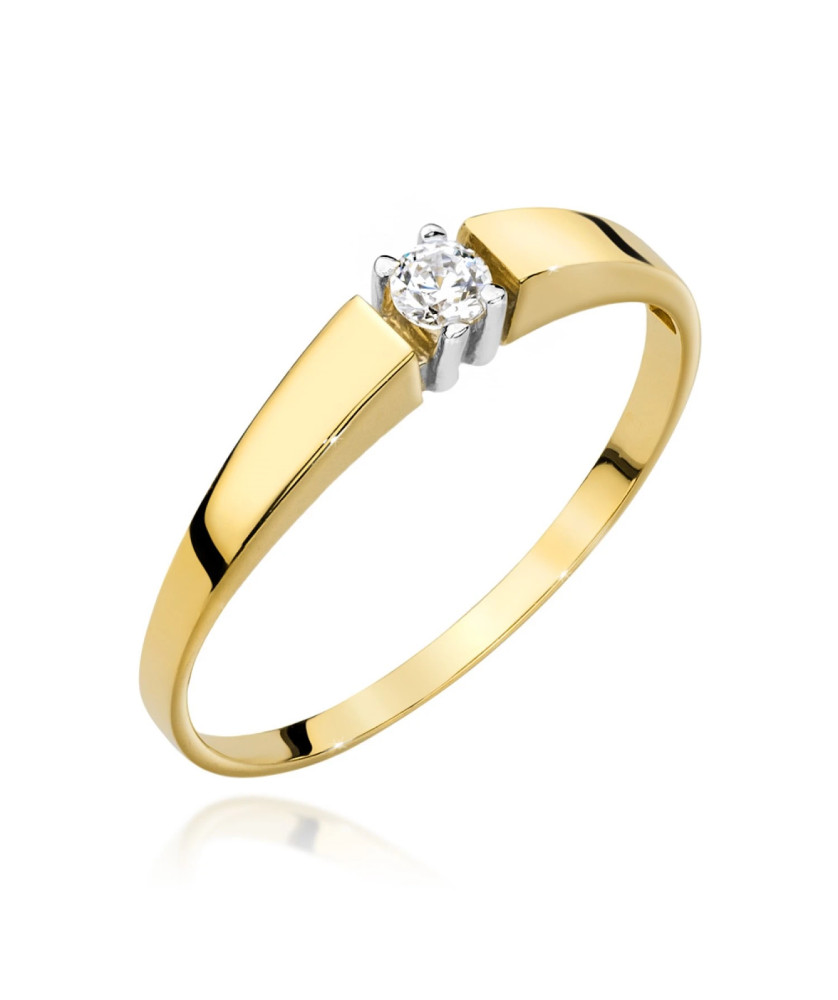 Pierścionek z brylantem złoty 0,08ct
