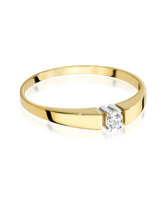 Pierścionek z brylantem złoty 0,08ct