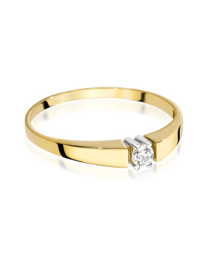 Pierścionek z brylantem złoty 0,08ct