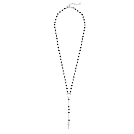 Silver choker necklace with engraving cross SN10 | GoldJewellery