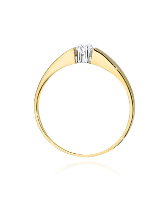 Pierścionek z brylantem złoty 0,08ct