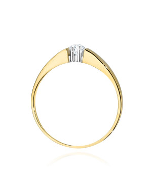 Pierścionek z brylantem złoty 0,08ct