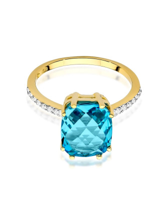 Topaz pierścionek złoty 3,00ct