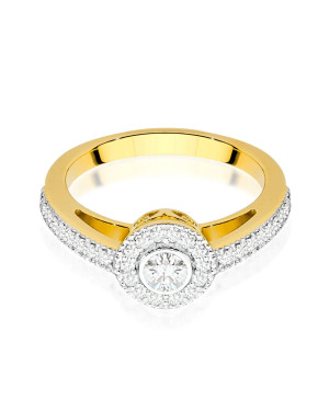Złoty Pierścionek 14k Brylant Diamenty 0,37ct