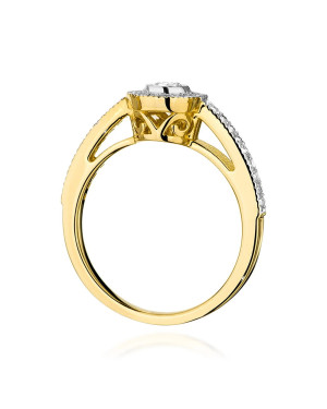 Złoty Pierścionek 14k Brylant Diamenty 0,37ct
