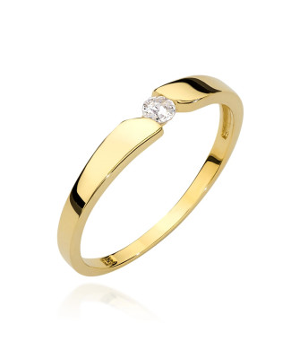 Pierścionek diament złoty 0,08ct