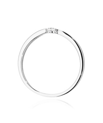 Pierścionek z brylantem 0,08ct białe złoto 14k