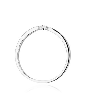 Pierścionek z brylantem 0,08ct białe złoto 14k
