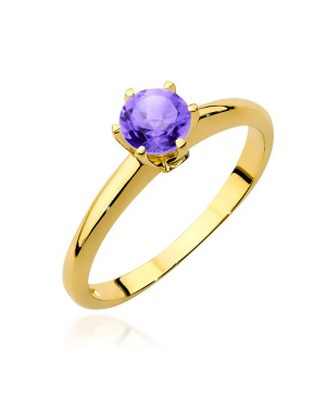 Gold ring with amethyst 14k certificate