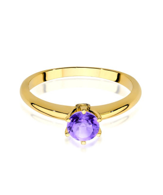 Gold ring with amethyst 14k certificate