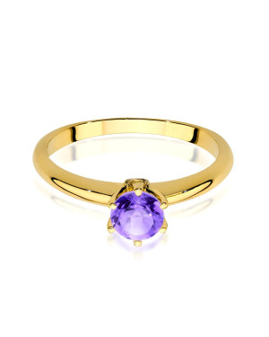 Gold ring with amethyst 14k certificate