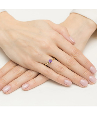 Gold ring with amethyst 14k certificate