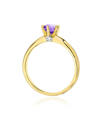 Gold ring with amethyst 14k certificate