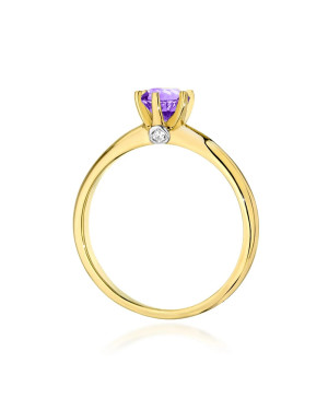 Gold ring with amethyst 14k certificate