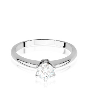 Engagement ring with white sapphire certificate