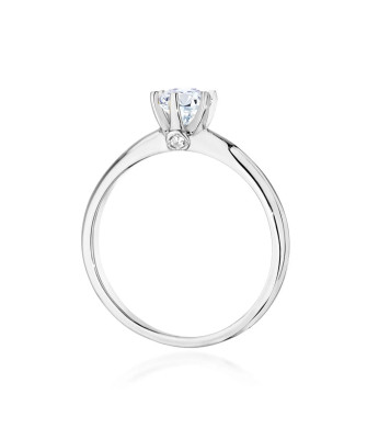 Engagement ring with white sapphire certificate