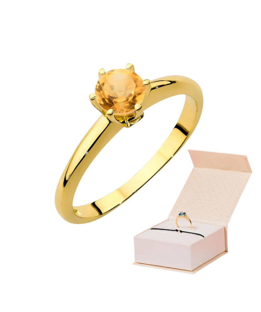 14k gold ring with citrine certificate