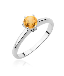 Gold ring with citrine white gold