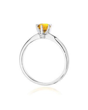 Gold ring with citrine white gold