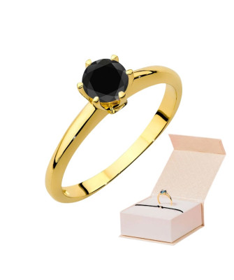 Black diamond ring 14k certificate