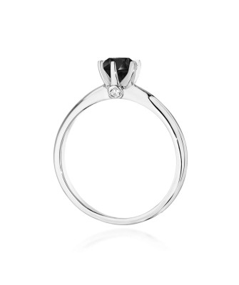 Gold ring with black diamond white gold