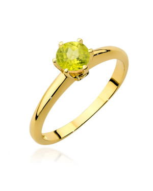 Gold ring with peridot 14k certificate