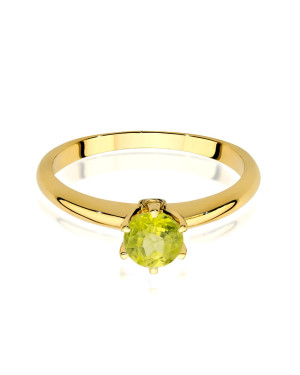 Gold ring with peridot 14k certificate
