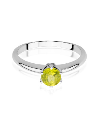 Gold ring with peridot white gold